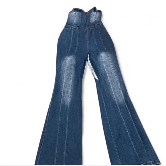 Mono denim sweetheart jumpsuit - Picture 6 of 7